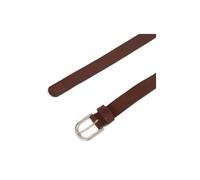 Gürtelschnalle G-STAR "Giannina Thin Leather Belt", Damen, Gr. 105, antic silber, dk braun, 100% Rindspaltleder, Gürtel (29528562-105) antic silber, dk braun