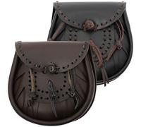 Gürteltasche aus Leder im Sporran-Stil, mit Flecht-Verzierung