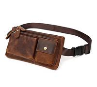 Gürteltasche aus Leder im Vintage-Stil für Herren, 001-Deep Brown, 22x5x12cm/8.66x1.96x4.72inch(L*W*H), Retro