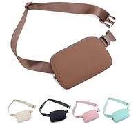 Gürteltasche, Bauchtasche für Damen und Herren, mit verstellbarem Riemen, kleine Hüfttasche für Reisen, Workout, Laufen, Wandern, Braun, Small, Sportlich