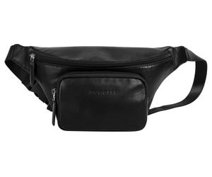 Gürteltasche BUGATTI "CLIFF", Gr. B/H/T: 24cm x 14cm x 7cm onesize, schwarz, Leder, leicht glänzend, unifarben, Taschen Gürteltasche, echt Leder (60927461-0) schwarz