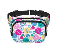 Gürteltasche für Damen mit süßem Krankenschwesteraufdruck, mit verstellbarem Riemen, für Workout/Laufen/Wandern, Umhängetasche, Schwarz , Einheitsgröße