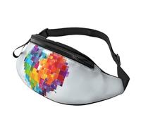 Gürteltasche für Damen, modische Gürteltasche von Mem mit buntem Herz, Valentinstag, Liebe, Gürteltasche mit verstellbarem Riemen