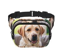 Gürteltasche für Damen, niedlicher Labrador-Hund, wasserdicht, verstellbar, modisch, lässig, Crossbody-Tasche, Bauchtasche für Laufen, Workout, Wandern, Reisen, Schwarz, Einheitsgröße, Schwarz ,