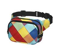 Gürteltasche für Damen und Herren, bunt, kariert, mit verstellbaren Trägern, Brusttasche, Reise-Crossbody-Tasche