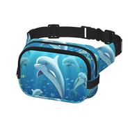 Gürteltasche für Damen und Herren, Delfin, Bauchtasche, Bauchtasche, Schwarz, Einheitsgröße, Schwarz , Einheitsgröße