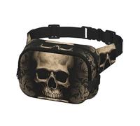 Gürteltasche für Damen und Herren, Gothic-Tapete, Totenkopf-Gürteltasche mit verstellbarem Riemen, Hüfttasche