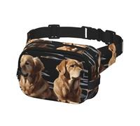 Gürteltasche für Damen und Herren, Gürteltasche, Golden Retriever, Hüfttaschen mit verstellbaren Trägern, Brusttasche, Reise-Crossbody, Geldbörse, Schwarz, Einheitsgröße, Schwarz , Einheitsgröße