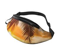 Gürteltasche für Damen und Herren, Motiv: tropischer Strand, Palme, Sonnenuntergang, modische Hüfttasche, Reise-Crossbody-Tasche mit verstellbarem Gurt, wasserdichte Brusttasche, Radsporttasche