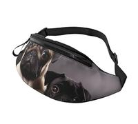 Gürteltasche für Damen und Herren, Schultertasche, Mops, Hunde, Umhängetasche, Gürteltaschen mit verstellbarem Riemen