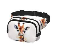 Gürteltasche für Damen und Herren, stilvolle Tier-Aquarell-Giraffen-Hüfttasche, Reise-Gürteltasche, Schwarz, Einheitsgröße, Schwarz , Einheitsgröße