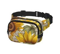 Gürteltasche für Damen und Herren, Umhängetasche, Bienen, Sonnenblumen, Gänseblümchen, Rose, Blumen, Gürteltasche mit verstellbarem Riemen, Hüfttasche
