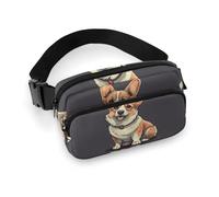 Gürteltasche für Damen und Herren, verstellbare Gürteltasche für Reisen, Sport, Wandern, niedliche Corgi-Hunde-Illustration