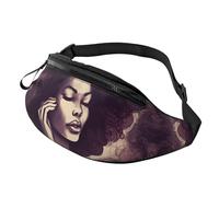 Gürteltasche für Damen und Herren, verstellbare Hüfttasche, afrikanisches Haar, Schwarz