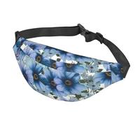 Gürteltasche für Damen und Herren, verstellbare Hüfttasche, Blühendes blaues Gänseblümchen, Crossbody-Tasche für Reisen, Schwarz, Einheitsgröße, Schwarz , Einheitsgröße
