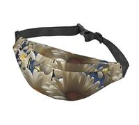 Gürteltasche für Damen und Herren, verstellbare Hüfttasche, Blumenmuster, Gänseblümchen, Crossbody-Tasche für Reisen, Schwarz, Einheitsgröße, Schwarz , Einheitsgröße