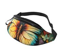 Gürteltasche für Damen und Herren, verstellbare Hüfttasche, bunte Schmetterlings-Stickerei, Gemälde, Crossbody-Tasche, überall