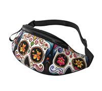 Gürteltasche für Damen und Herren, verstellbare Hüfttasche, bunte Totenköpfe, Crossbody-Tasche überall