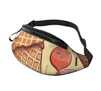 Gürteltasche für Damen und Herren, verstellbare Hüfttasche, Eis- und Waffelmuster, Crossbody-Tasche überall