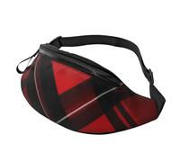 Gürteltasche für Damen und Herren, verstellbare Hüfttasche, Rot und Schwarz, kariert, Crossbody-Tasche überall