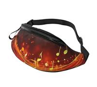 Gürteltasche für Damen und Herren, verstellbare Hüfttasche, rote Flamme, Musiknoten, Crossbody-Tasche, überall