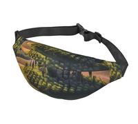Gürteltasche für Damen und Herren, verstellbare Hüfttasche, Toskana-Landschaft, Baum, Landschaft, Bauernhof, Crossbody-Tasche für Reisen, Schwarz, Einheitsgröße, Schwarz , Einheitsgröße
