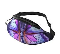 Gürteltasche für Damen und Herren, verstellbare Hüfttasche, violett, Schmetterling, Crossbody-Tasche, überall