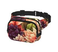 Gürteltasche für Herren und Damen, Blumen als Hintergrund, verstellbare Hüfttasche, Crossbody-Tasche für Reisen, Schwarz, Einheitsgröße, Schwarz , Einheitsgröße