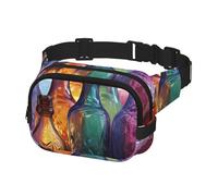 Gürteltasche für Herren und Damen, bunte Glasflasche, verstellbare Hüfttasche, Crossbody-Tasche für Reisen, Schwarz, Einheitsgröße, Schwarz , Einheitsgröße