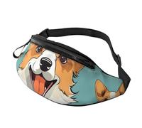 Gürteltasche für Herren und Damen, Corgi, niedliche Hunde-Gürteltasche mit verstellbarem Riemen, Hüfttasche, Schwarz, Einheitsgröße, Schwarz , Einheitsgröße