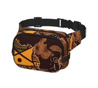 Gürteltasche für Herren und Damen, Crossbody-Gürteltasche, afrikanische Karte, ethnisches Muster, Bauchtasche, Bauchtasche, Schwarz, Einheitsgröße, Schwarz , Einheitsgröße