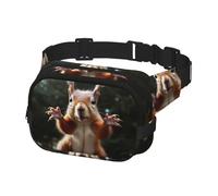 Gürteltasche für Herren und Damen, Crossbody-Gürteltasche, Eichhörnchen, lustige Tier-Hüfttasche, Reise-Bauchtasche, Schwarz, Einheitsgröße, Schwarz , Einheitsgröße