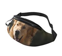 Gürteltasche für Herren und Damen, Crossbody-Gürteltasche, Golden Retriever, Laufgürteltasche mit verstellbarem Riemen, Hüfttasche, Schwarz, Einheitsgröße, Schwarz , Einheitsgröße