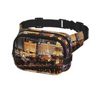 Gürteltasche für Herren und Damen, Crossbody-Gürteltasche, Las Vegas, Nachtsicht, Hüfttasche, Reise-Gürteltasche, Schwarz, Einheitsgröße, Schwarz , Einheitsgröße