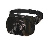 Gürteltasche für Herren und Damen, Crossbody-Gürteltasche, schwarzer Labrador, Bauchtasche, Bauchtasche, Schwarz, Einheitsgröße, Schwarz , Einheitsgröße