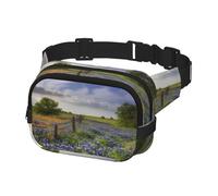 Gürteltasche für Herren und Damen, Crossbody-Gürteltasche, Texas, Bluebonnets, Landschaft, Bauchtasche, Bauchtasche, Schwarz, Einheitsgröße, Schwarz , Einheitsgröße