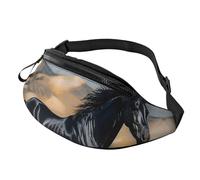 Gürteltasche für Herren und Damen, Crossbody-Hüfttasche, schwarz, arabisches Pferd, Gürteltasche mit verstellbarem Gurt, Hüfttasche, Schwarz, Einheitsgröße, Schwarz , Einheitsgröße