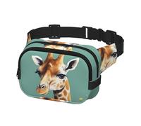 Gürteltasche für Herren und Damen, Giraffe mit Blumen, verstellbare Hüfttasche, Crossbody-Tasche für Reisen, Schwarz, Einheitsgröße, Schwarz , Einheitsgröße