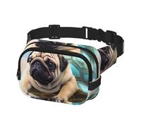 Gürteltasche für Herren und Damen, lustige Schildkröte, Mops, Hund im Himmel, Gürteltasche mit verstellbarem Riemen, Hüfttasche