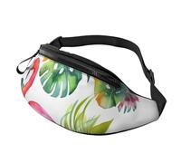 Gürteltasche für Herren und Damen, Motiv: tropische Aquarell, Ananas, Flamingo, modisch, zum Laufen, wasserdicht, Crossbody-Tasche mit verstellbarem Riemen, Sport-Hüfttasche für Reisen