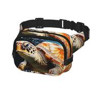 Gürteltasche für Herren und Damen, Schildkröte, schwimmen im Meer, verstellbare Hüfttasche, Crossbody-Tasche für Reisen, Schwarz, Einheitsgröße, Schwarz , Einheitsgröße