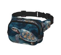 Gürteltasche für Herren und Damen, Schildkröte, schwimmen im Meer, verstellbare Hüfttasche, Crossbody-Tasche für Reisen, Schwarz, Einheitsgröße, Schwarz , Einheitsgröße