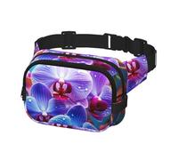 Gürteltasche für Herren und Damen, Umhängetasche, bunte Orchideen, Blumen, Bauchtasche, Bauchtasche, Bauchtasche, Schwarz, Einheitsgröße, Schwarz , Einheitsgröße