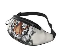 Gürteltasche für Herren und Damen, wasserdicht, Motiv: Kritzelei-Tiger, modische Gürteltasche, Umhängetasche, Hüfttasche mit verstellbarem Riemen, große Schultertasche, Geldbörse für Reisen, Wandern