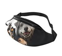 Gürteltasche für Männer und Frauen, Umhängetasche, lustige Welpen-Hunde, Gürteltasche mit verstellbarem Gurt, Hüfttasche, Schwarz, Einheitsgröße, Schwarz , Einheitsgröße