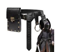 Gürteltasche für Renaissance, Bananentasche aus Leder | Motorrad Retro Halloween Steampunk - -Taschen für Oberschenkel und Beine, Punk-Stil für Damen, Schwarz