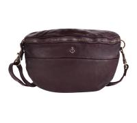 Gürteltasche HARBOUR 2ND "Jutta", Damen, Gr. B/H/T: 28cm x 18cm x 7cm, lila, Leder, Taschen Gürteltasche, Unisex Umhängetasche, Bauchtasche mit Ankeranhänger (98023342-0)