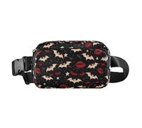Gürteltasche im Gothic-Stil, Dunkelheit, rote Lippen, trendige Gürteltasche für Männer und Frauen, Mini-Laufgürteltasche mit verstellbarem Riemen für Reisen, Fitnessstudio, Arbeit