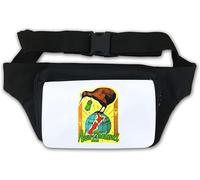 Gürteltasche im Retro-Stil, Neuseeland-Kiwi-Weltkarte, Weiß