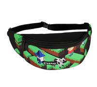 Gürteltasche Kinder Pixel Game Motiv Bauchtasche Tasche Taillentasche für Mädchen Jungen Hüfttasche mit verstellbarem Gürtel für Urlaub Schule Outdoor Party inkl. leuchtender Anhänger